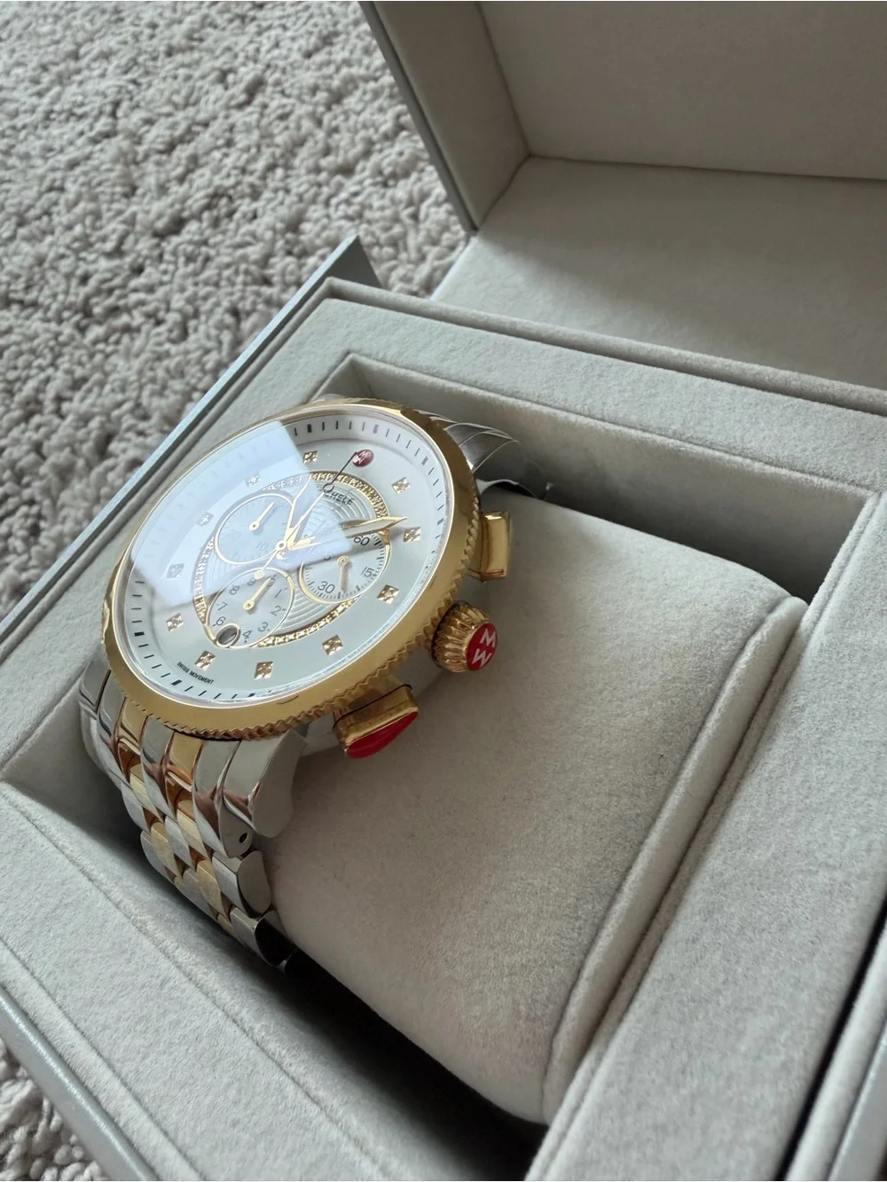 MICHELE Sport Sail Diamond Two-Tone Chronograph Watch